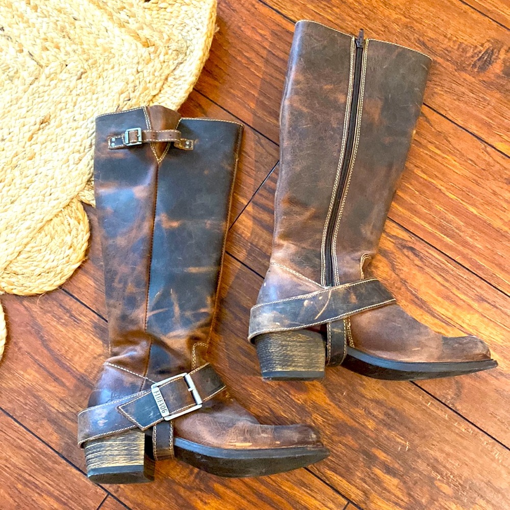 John Fluevog Brown Leather Boots Size 9.5